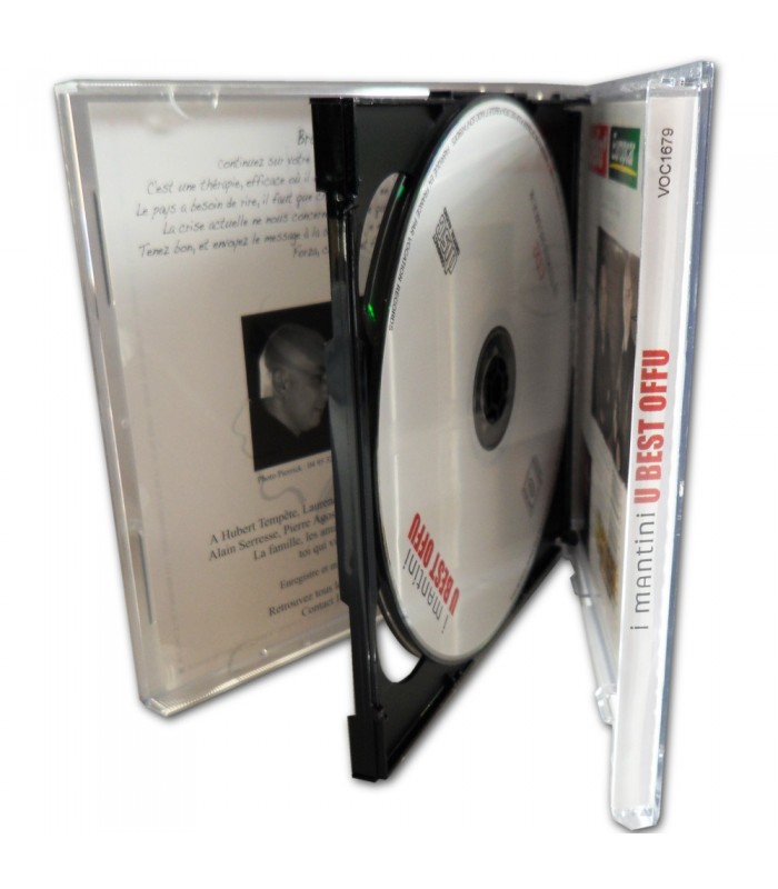 BOITIER CRISTAL CD DOUBLE - EPAIS - LIVRÉ AVEC 2 PLATEAUX NOIRS OU  TRANSPARENTS, MERCI DE LE PRÉCISER