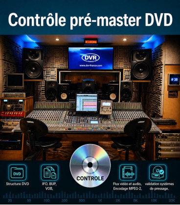 Contr&ocirc;le pr&eacute;-master DVD ISO NRG avant pressage industriel